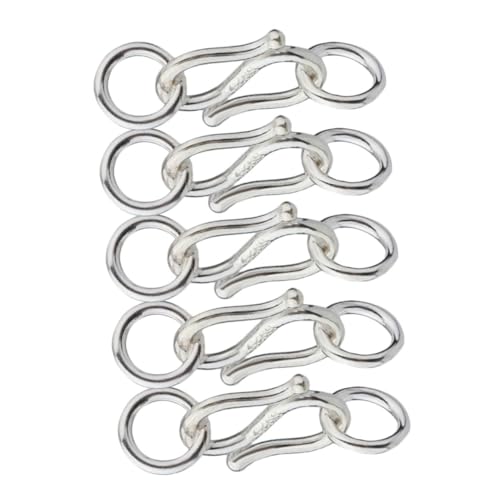 TEMPNAP 5 Stück S Haken Verschlüsse Silber für Armbänder und DIY Schmuckzubehör Sterling Silber Zubehör für Schmuckherstellung von TEMPNAP