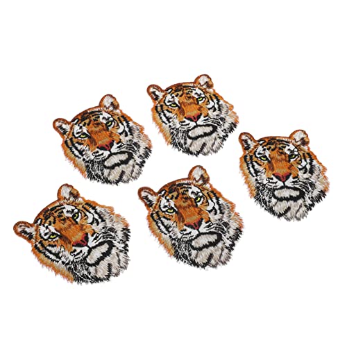 TEMPNAP 5 Stück Teiliges Tigerkopf Design Aufnäher Bügelbilder für DIY Kleidung Jeans Hüte Vielseitige Stickerei Patches zur Dekoration und Reparatur TEMPNAP 5 Stück Teiliges Tigerkopf Design Aufnäher Bügelbilder für DIY Kleidung Jeans Hüte Vielseitige Stickerei Patches zur Dekoration und Reparatur von TEMPNAP