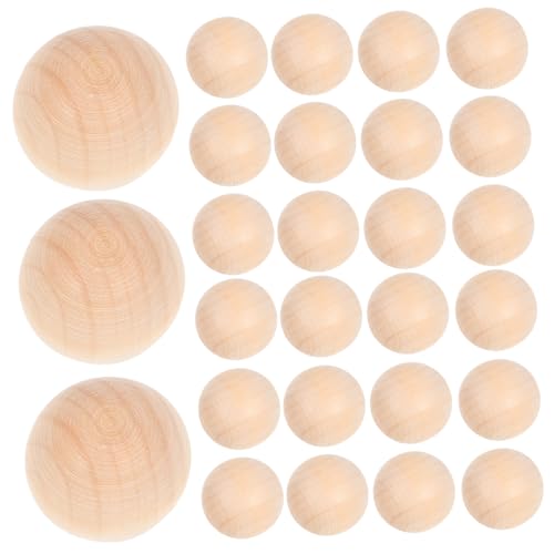 TEMPNAP 50 Stück Große Lotus Holz Runde Perlen DIY Bastel Zubehör Ohne Loch Naturfarbe für Schmuckherstellung und Kreative Projekte von TEMPNAP