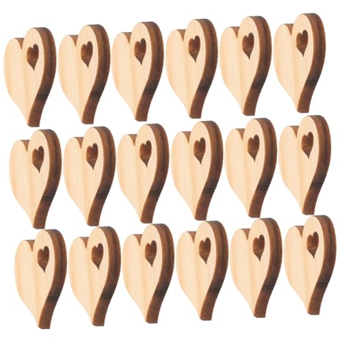 TEMPNAP 50 Stück Herzförmige Holzscheiben Unbehandelte Holzherzen zum Basteln DIY Holzplättchen für Hochzeit Tischdeko Streudeko Valentinstag Dekoration von TEMPNAP