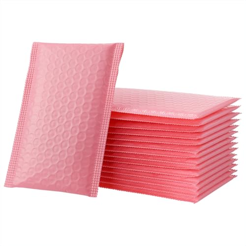TEMPNAP 50 Stück Luftpolster Versandtaschen mit Dicker Polsterung Selbstklebend für Schmuckverpackung und Makeup Produkte Rosa Leicht und Praktisch von TEMPNAP