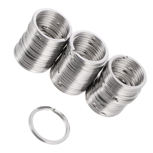 TEMPNAP 50 Stück Schlüsselringe für DIY Projekte Split Key Rings Flachem Design Rostfreier Sicherer Halt für Schlüssel und Bastelarbeiten von TEMPNAP
