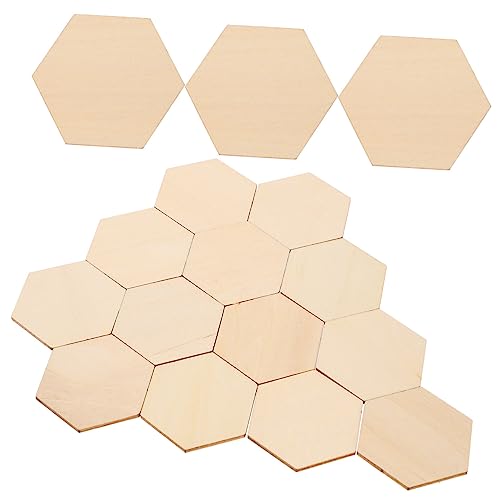 TEMPNAP 50 Stück Sechseckige Holzscheiben Unlackierte Holzornamente für DIY Bastelprojekte Dekorationen für Hochzeiten Geburtstagsfeiern und Weihnachten von TEMPNAP