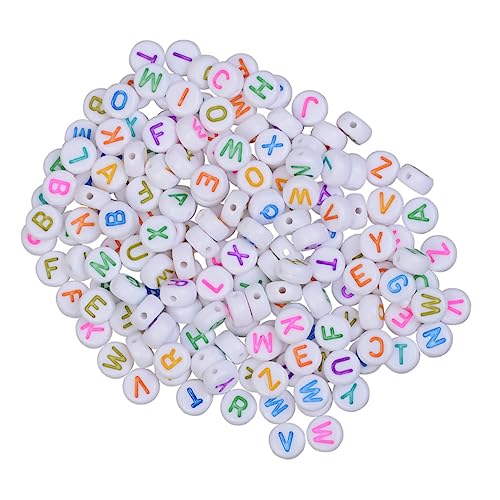TEMPNAP 500 Stück Bunte Buchstabenperlen Runde DIY Bastelperlen für Armbänder und für Kreative und Bastelprojekte Leicht Auffädelbar von TEMPNAP