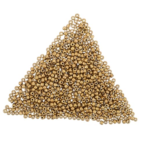 TEMPNAP 5000 Stück Kreuzstichperlen Perlen Zur Herstellung Von Halsketten Lose Perlen Zum Basteln Bastelperlen Für Halsketten Rocailles Zum Selbermachen Schmuckzubehör Spacer Glas Golden von TEMPNAP