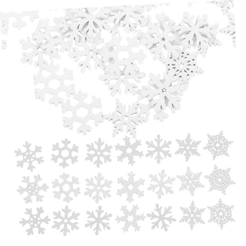 TEMPNAP 50Stücke Holzschneeflocken Unvollendete Holz Ausschnitte Für DIY Weihnachtsbasteleien Weihnachtszubehör Und Winterdekorationen Weiß von TEMPNAP