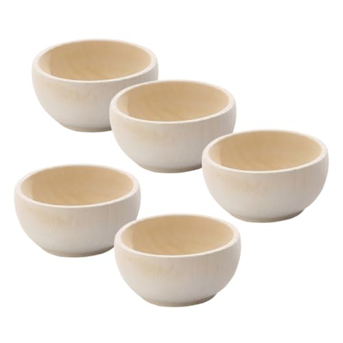 TEMPNAP 5Stücke Mini DIY Holzschalen Unvollendete Holzschalen für Bastelprojekte Rohlinge Dekorieren Ergonomisches Design für Erwachsene TEMPNAP 5Stücke Mini DIY Holzschalen Unvollendete Holzschalen für Bastelprojekte Rohlinge Dekorieren Ergonomisches Design für Erwachsene von TEMPNAP