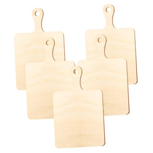 TEMPNAP 5Stücke Teiliges Holzschneidebrett mit Griff Unvollendetes DIY Handwerk Holzbrett für Projekte Lebensmittelteller oder Dekoratives Element TEMPNAP 5Stücke Teiliges Holzschneidebrett mit Griff Unvollendetes DIY Handwerk Holzbrett für Projekte Lebensmittelteller oder Dekoratives Element von TEMPNAP