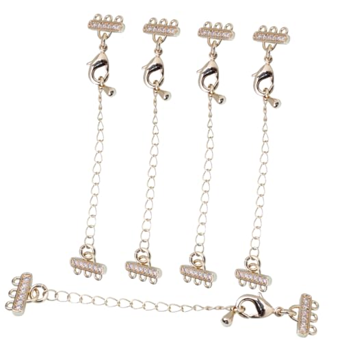 TEMPNAP 5Stücke Teiliges Kettenverlängerungs für Armbänder Goldfarbene Verlängerungsketten mit Karabiner für DIY Schmuckherstellung und Anpassung TEMPNAP 5Stücke Teiliges Kettenverlängerungs für Armbänder Goldfarbene Verlängerungsketten mit Karabiner für DIY Schmuckherstellung und Anpassung von TEMPNAP