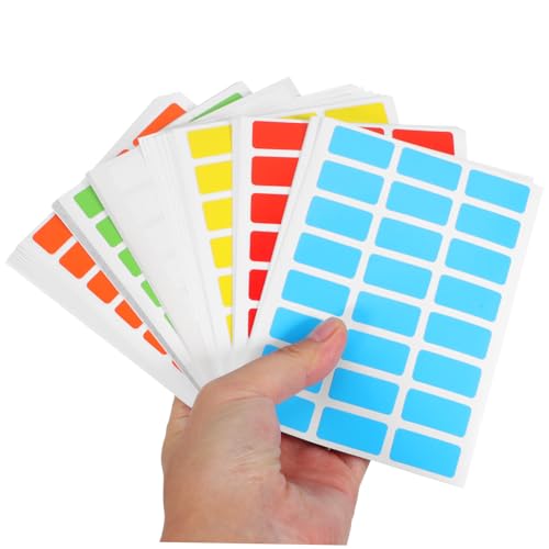 TEMPNAP 6 Packungen Bunte Aufkleber Etiketten Beschriftung Weiße Etiketten Neon Etiketten Selbstklebende Etiketten Kleine Etiketten Aufkleber Belohnungs Aufkleber Wasserfeste von TEMPNAP