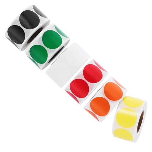 TEMPNAP 6 Rollen Bunte Klebepunkte Selbstklebende Runde Aufkleber zur Farbkodierung für Organisation DIY Schule und Büro Praktische Markierungspunkte für Zuhause und von TEMPNAP