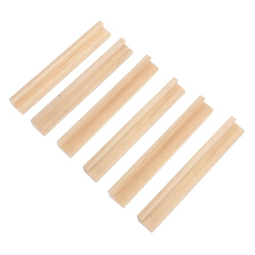 TEMPNAP 6 Stück Englische Alphabetbasis Domino-Halter-Racks Domino-Zubehör Halter für Dominosteine Dominoständer aus Holz Fliesenhalter Briefablagen für Lebensmittel Kiefernholz Beige von TEMPNAP