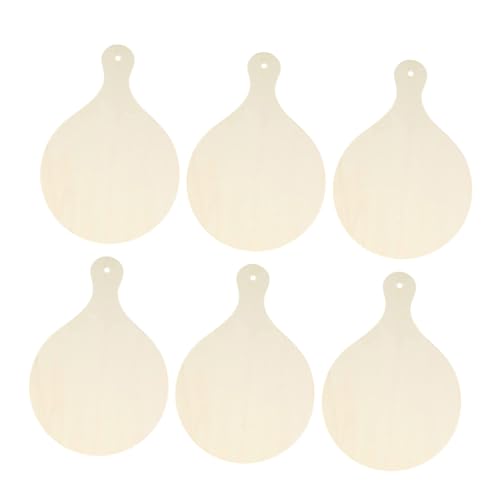 TEMPNAP 6 Stück Teiliges Schneidebrett mit Griff aus Premium Holz Vielseitiges DIY Brettchen für Servieren Basteln und Dekoration Glatte Oberfläche als Käse und Obsttablett TEMPNAP 6 Stück Teiliges Schneidebrett mit Griff aus Premium Holz Vielseitiges DIY Brettchen für Servieren Basteln und Dekoration Glatte Oberfläche als Käse und Obsttablett von TEMPNAP
