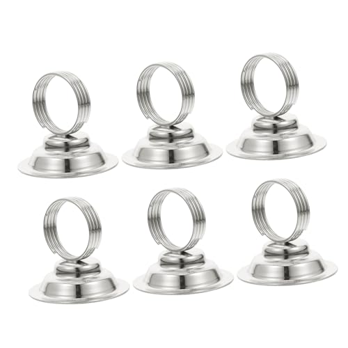 TEMPNAP 6 Stück Vertikaler Nummernschildclip Party Kartenclip Für Den Tisch Weihnachten Inhaber Der Tischnummer Tischkarten Für Die Tischdekoration Rezeption Abschluss Ort Silver Eisen von TEMPNAP