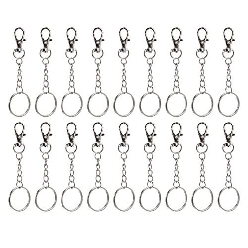 TEMPNAP 60 Sätze Lobster Clasp Schlüsselanhänger Robuste Schlüsselringe für DIY Schmuck Schlüsselorganisation Bastelprojekte für Schlüssel Karten und Mehr von TEMPNAP