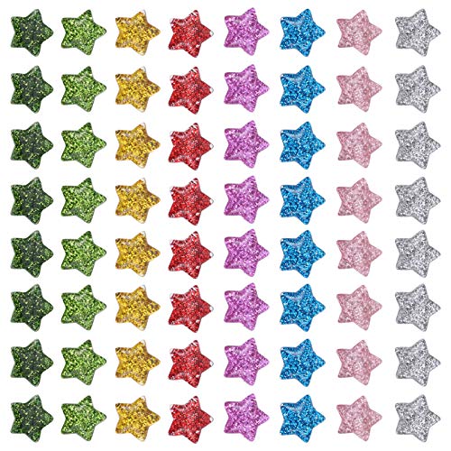 TEMPNAP 60 Stück Glitzernde Fünf Sternperlen Resin DIY Bastelmaterial für Schmuckherstellung Kreative Projekte ohne Mischfarben für Dekoration und Handarbeiten von TEMPNAP