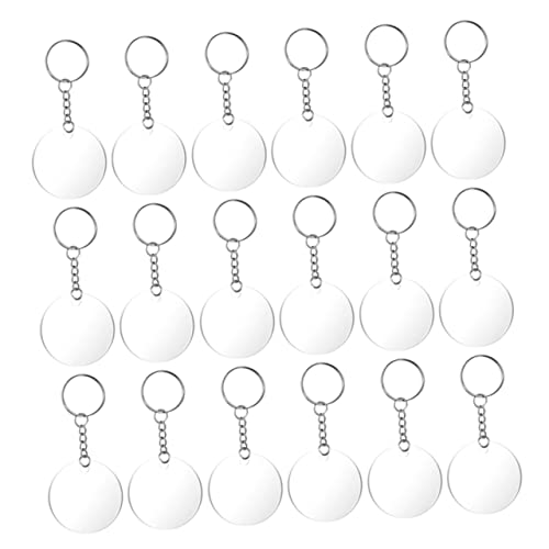TEMPNAP 60 Stück Transparentes Rundes Acryl Schlüsselanhänger DIY Set Acryl Rohlinge Schlüsselringe für Kreative Bastelprojekte Personalisierbare Anhänger für Schlüssel Taschen und Mehr von TEMPNAP
