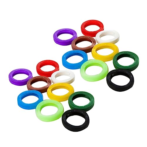 TEMPNAP 64 Stück Buntes Teiliges Silikon Schlüsselring Elastische Schlüssel Kappen zur Einfachen Schlüsselidentifizierung Wasserfest und Langlebig Zufällige Farben für Zufällige Farbe von TEMPNAP