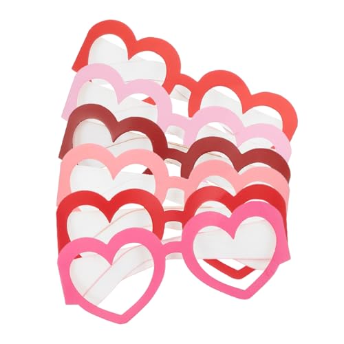 TEMPNAP 6Stücke Herzförmige Sonnenbrillen für Valentinstag Papierbrillen mit Romantischem Design Partyzubehör für Frauen und Mädchen Foto Requisiten für Valentinstagspartys von TEMPNAP