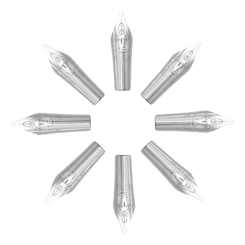 TEMPNAP 8 Stück Ersatzfeder für Füllfederhalter Tinte Nibs Penne Füllfederhalter in Ordnung einziehbar Universal-Füllhalterspitzen Kalligraphie-Stiftspitzen Federn für Stift Silver von TEMPNAP
