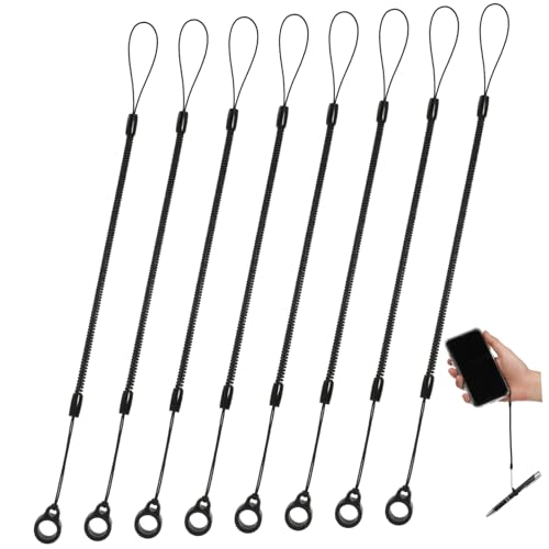 TEMPNAP 8 Stück Stylus Pen Verlust Seil Federseil mit Silikonringen Lanyard für Touchscreen Stifte Sicherer Halt für Schreibstifte für Notizblock und Handy von TEMPNAP