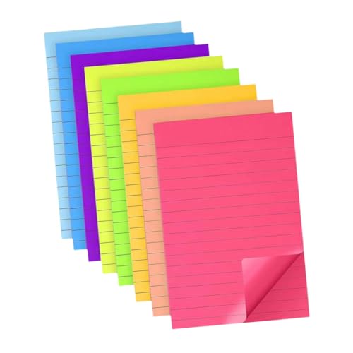 TEMPNAP 8 Stück Teiliges Selbstklebender Memo Pads Praktische Kleine Notizblöcke Leuchtenden Farben für Büro Schule und Zuhause Haftend ohne Rückstände von TEMPNAP