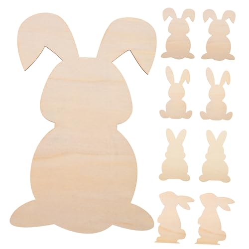 TEMPNAP 8 Stück kaninchenholzchips selber machen für Kaninchen ausschneiden Hase Formschnitt Dekorationen geformt Bausätze Holzhandwerk unvollendet unfertige Holzscheiben von TEMPNAP