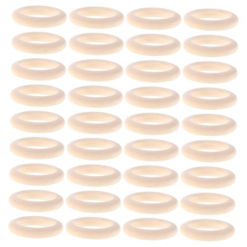 TEMPNAP 80 Stück Unbehandelte Natürliche Holzringe: 34 Mm Holzringe Für Diy-bastelarbeiten – Anhängerverbinder – Mini-holzring Ohne Farbe, Makramee-zubehör TEMPNAP 80 Stück Unbehandelte Natürliche Holzringe: 34 Mm Holzringe Für Diy-bastelarbeiten – Anhängerverbinder – Mini-holzring Ohne Farbe, Makramee-zubehör von TEMPNAP