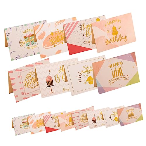 TEMPNAP 80Stücke Geburtstagskarten mit Umschlägen Kreative Klappkarten für Geburtstagsfeiern Letter Design Geschenkkarten für Freunde und Familie von TEMPNAP