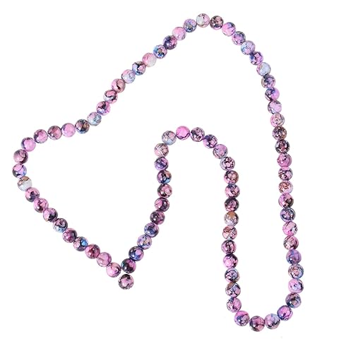 TEMPNAP 80Stücke Glasperlen Bicolor Crackle Beads für DIY Armbänder und Halsketten Marmorierte Perlen Umweltfreundliche Schmuckzubehör für Bastelprojekte von TEMPNAP