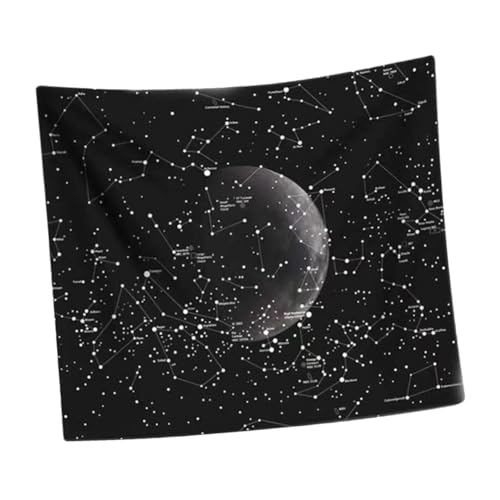 TEMPNAP Cosmo Mond Stern Wandteppich aus Polyester Weicher Plüschstoff Große Dekorative Wanddeko für Wohnzimmer Schlafzimmer Minimalistischer Stil Langlebig und Tragbar von TEMPNAP