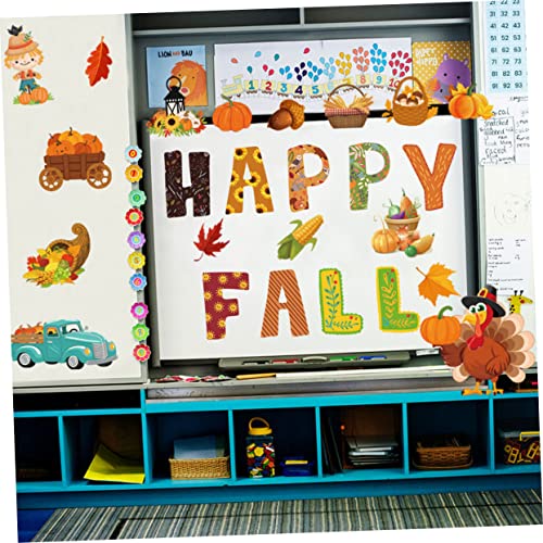 TEMPNAP Herbstliche Pinnwand Dekoration Teiliges mit Happy Fall Kürbis Ahornblatt Sonnenblume und Truthahn Stabiles Papier Klebepunkte für Klassenzimmer TEMPNAP Herbstliche Pinnwand Dekoration Teiliges mit Happy Fall Kürbis Ahornblatt Sonnenblume und Truthahn Stabiles Papier Klebepunkte für Klassenzimmer von TEMPNAP