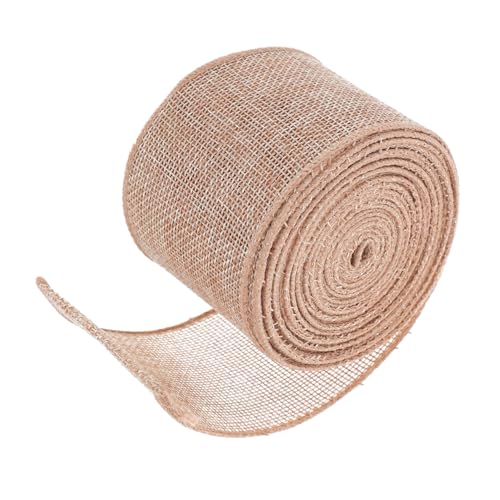 TEMPNAP Juteband Mit Draht: 6,3 Cm, Natürliches Leinen, Gewebt, Diy, Handgefertigt, Randherstellung, Kranz, Feiertagsdekoration, Band Zum Verpacken Von Geschenken, Hellbraun TEMPNAP Juteband Mit Draht: 6,3 Cm, Natürliches Leinen, Gewebt, Diy, Handgefertigt, Randherstellung, Kranz, Feiertagsdekoration, Band Zum Verpacken Von Geschenken, Hellbraun von TEMPNAP