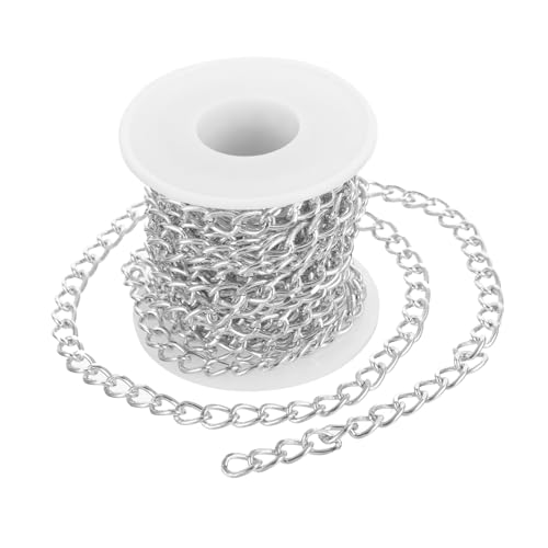 TEMPNAP Metallkette für Schmuck DIY Schmuckherstellung Glatte Oberfläche Komfortabel und Sicher Metallketten für Armbänder Halsketten Bastelbedarf Silberfarben Schmuckzubehör für TEMPNAP Metallkette für Schmuck DIY Schmuckherstellung Glatte Oberfläche Komfortabel und Sicher Metallketten für Armbänder Halsketten Bastelbedarf Silberfarben Schmuckzubehör für von TEMPNAP