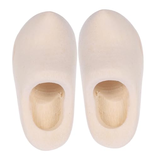 TEMPNAP Miniatur Holzschuhe Unbemalte DIY Klompen Holzschuhe Puppenhaus Zubehör Naturbelassene Mini Holzklompen Dekoration für Puppenhaus und Bastelprojekte von TEMPNAP