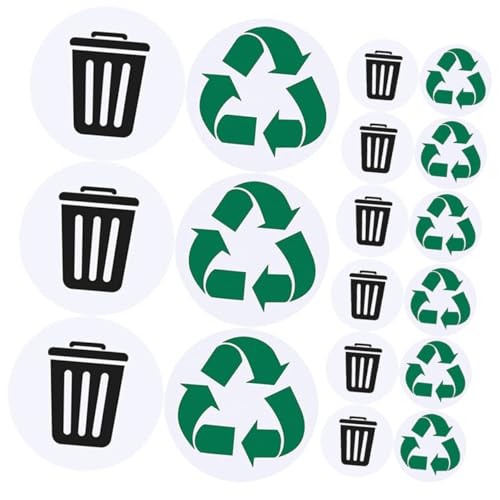 TEMPNAP Recycling Mülltonnen Aufkleber Selbstklebend Mülltrennsystem für Abfallklassifizierung Glatten Oberflächen für Haushalt und Büro zur Einfachen Abfalltrennung von TEMPNAP