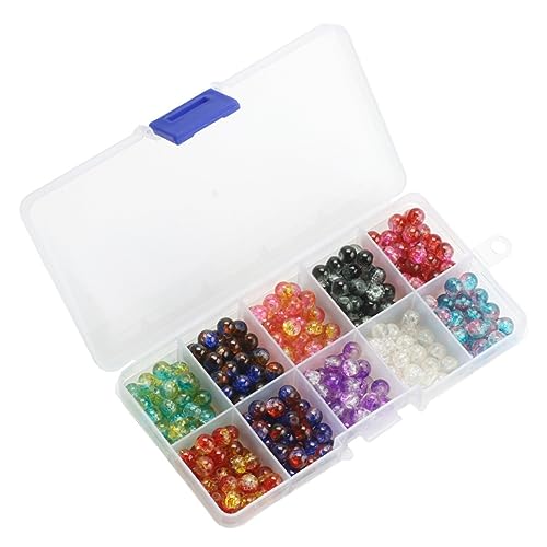 TEMPNAP Runde Crackle Glasperlen im Fächer Boxset Handgefertigte Spacer Perlen für Armbänder und DIY Schmuck Langlebig und Farbenfroh TEMPNAP Runde Crackle Glasperlen im Fächer Boxset Handgefertigte Spacer Perlen für Armbänder und DIY Schmuck Langlebig und Farbenfroh von TEMPNAP