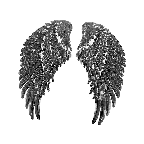 TEMPNAP Schwarze Pailletten Flügel Applikationen zum Aufbügeln und Aufnähen Langlebige Polyester Deko für Kleidung Jeans Rucksäcke DIY Bastelprojekte Handgefertigte Engelsflügel Patches TEMPNAP Schwarze Pailletten Flügel Applikationen zum Aufbügeln und Aufnähen Langlebige Polyester Deko für Kleidung Jeans Rucksäcke DIY Bastelprojekte Handgefertigte Engelsflügel Patches von TEMPNAP