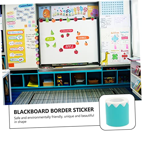 TEMPNAP Selbstklebender Kreidetafel Randaufkleber Blaue Schultafel Dekoration Vielseitiger Wandsticker für Klassenzimmer Büro Kinderzimmer für Bastelarbeiten und Tafelgestaltung von TEMPNAP