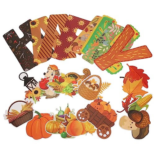 TEMPNAP Thanksgiving Bastelset Teilig mit Herbstlichen Bunten Papier Ausschnitten für Klassenzimmer Pinnwand Dekorative Herbst Party Cutouts für Vorschule und Kinderräume von TEMPNAP