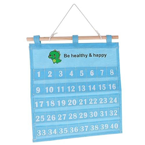TEMPNAP Wasserdichter Kindergarten Morgencheck Beutel Fächer Canvas Aufbewahrungstasche für Anwesenheitskarten Wandmontage Attendance Chart Organizer für Klassenzimmer von TEMPNAP