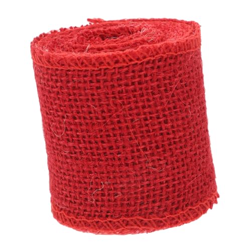 TEMPNAP Weihnachtsdekoration Stoffrolle Rotes Weihnachtsband Rotes Weihnachtsband Weihnachtsverpackungsband Sackleinenband Weihnachten von TEMPNAP