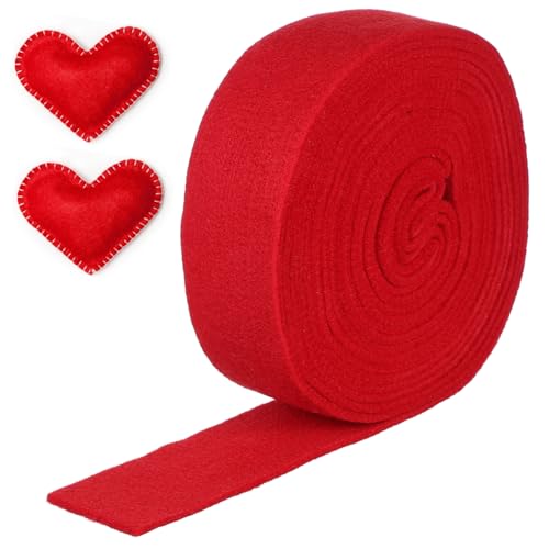 TEMPNAP Wollfilzband Rot Bastelband für DIY Handwerk Weihnachtsdekoration Applikationen Schleifen Kränze Patchwork Material Umweltfreundlich Langlebig TEMPNAP Wollfilzband Rot Bastelband für DIY Handwerk Weihnachtsdekoration Applikationen Schleifen Kränze Patchwork Material Umweltfreundlich Langlebig von TEMPNAP