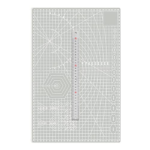 TEN-HIGH A2 Selbstheilende Schneidematte,Grau 2mm dick,Bastelunterlage 60cm x 45cm,mit Stahllineal von TEN-HIGH