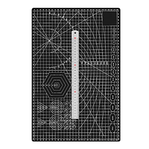 TEN-HIGH A3 Selbstheilende Schneidematte,Schwarz 2mm dick,Bastelunterlage 45cm x 30cm,mit Stahllineal TEN-HIGH A3 Selbstheilende Schneidematte,Schwarz 2mm dick,Bastelunterlage 45cm x 30cm,mit Stahllineal von TEN-HIGH