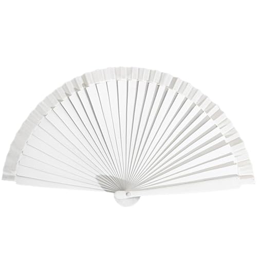 TENCOCO Spanischer Holz-Fächer, faltbar, einfarbig, schlicht, modern, klassisch, Vintage, Handfächer aus Holz für Tanzaufführungen, Partys, Geschenke, Weiß TENCOCO Spanischer Holz-Fächer, faltbar, einfarbig, schlicht, modern, klassisch, Vintage, Handfächer aus Holz für Tanzaufführungen, Partys, Geschenke, Weiß von TENCOCO