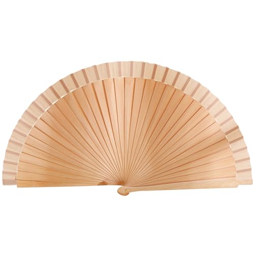 TENCOCO Spanischer Holz-Fächer, faltbar, einfarbig, schlicht, modern, klassisch, Vintage, Handfächer aus Holz für Tanzaufführungen, Partys, Geschenke, natürlich TENCOCO Spanischer Holz-Fächer, faltbar, einfarbig, schlicht, modern, klassisch, Vintage, Handfächer aus Holz für Tanzaufführungen, Partys, Geschenke, natürlich von TENCOCO