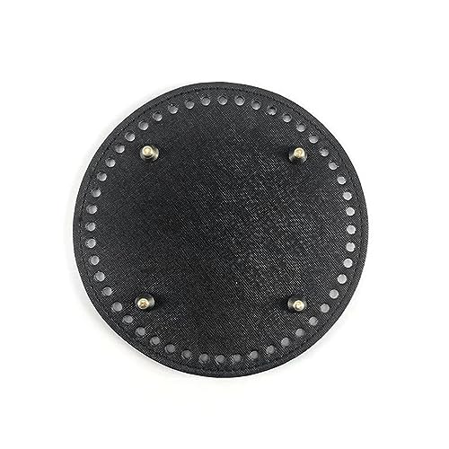 TENCOCO Taschenböden aus Leder mit 48 Löchern, handgefertigt, runder Taschenbodenformer, Durchmesser 15 cm, Taschenzubehör zum Stricken von Taschen, Schwarz TENCOCO Taschenböden aus Leder mit 48 Löchern, handgefertigt, runder Taschenbodenformer, Durchmesser 15 cm, Taschenzubehör zum Stricken von Taschen, Schwarz von TENCOCO