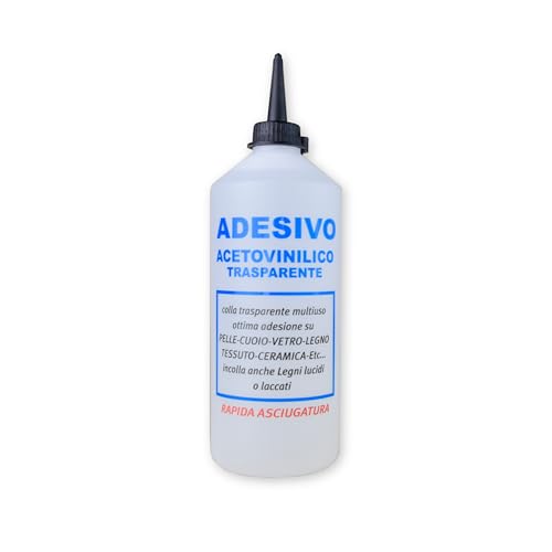 TENDAGGIMANIA Kleber Acetovinyl Transparent 500 gr-Leder Kleber, Karosserie, Schaumstoff, Textil Kleber für Polsterung -Waschbeständig -Trocknen Schnell-Holzkleber extra stark von TENDAGGIMANIA