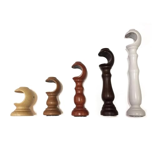 TENDEEVOLUTION Paar Gardinenstangen Halterung aus Holz, Wandhalter für Gardinenstangen Durchmesser 35 mm, Farbauswahl & Größen wählbar (NUSSBAUM, PAAR 10 CM STÜTZEN) von TENDEEVOLUTION